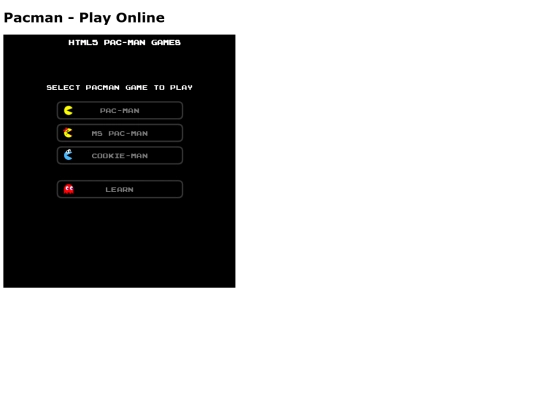 HTML/HTML5/HTML5Games/PacmanHTML5 screenshot
