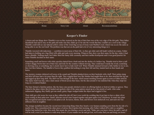 stories/keepers screenshot