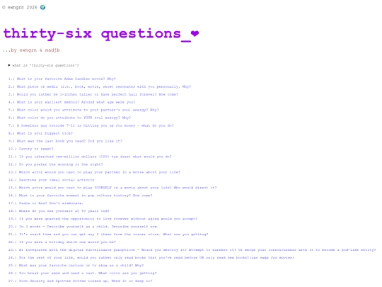 thirtysixquestions screenshot