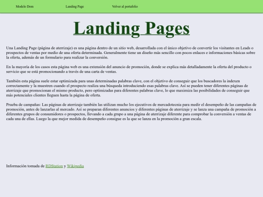 Consultas/LandingPages screenshot