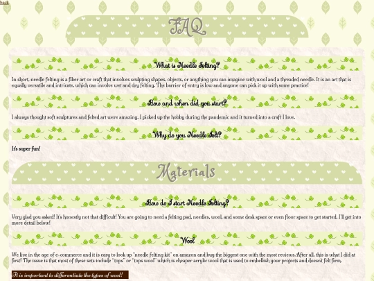 webpages/FAQ screenshot