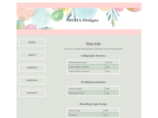 Moha Designs/services screenshot