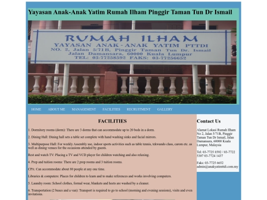 facilities screenshot