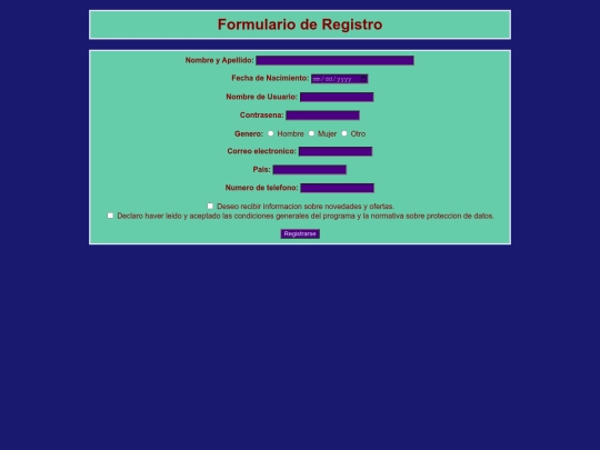 formularioderegistro screenshot