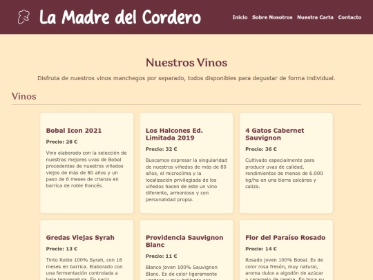 pages/vinos screenshot