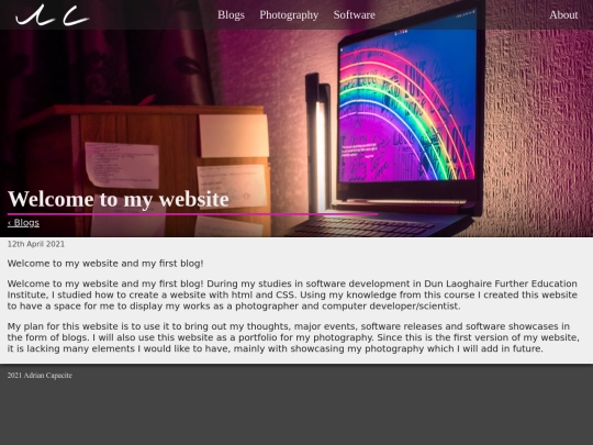 blog-welcome screenshot