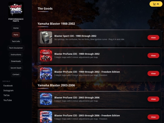 products screenshot