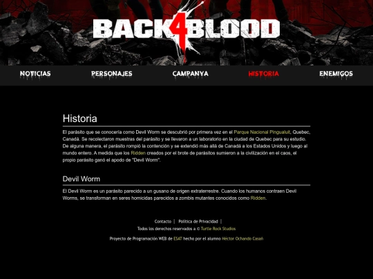 pages/historia screenshot