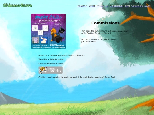 pages/commissions screenshot