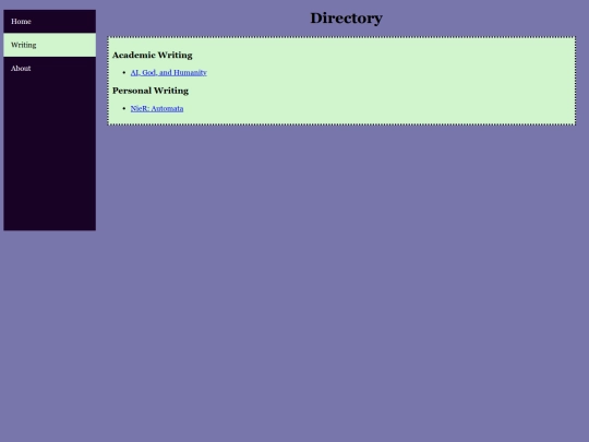 writings/directory screenshot