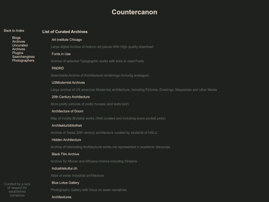 Archives screenshot