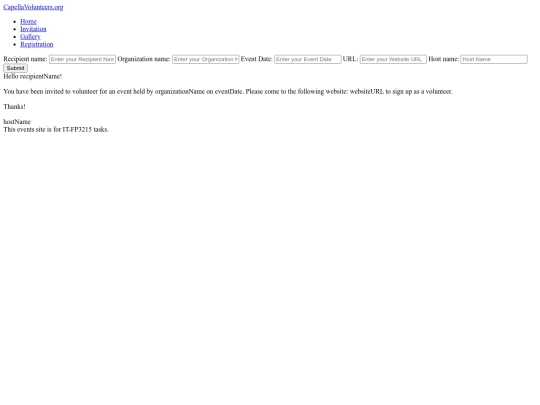 Invitation screenshot
