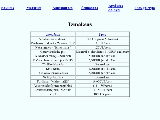 izmaksas screenshot