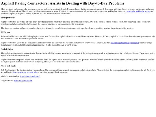 AsphaltPavingContractorsAssistsinDealingwithDay-to-DayProblems screenshot