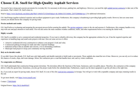 ChooseE.R.SnellforHigh-QualityAsphaltServices screenshot
