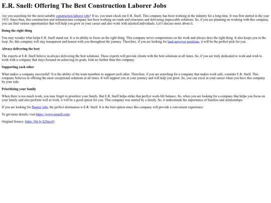 E.R.SnellOfferingTheBestConstructionLaborerJobs screenshot