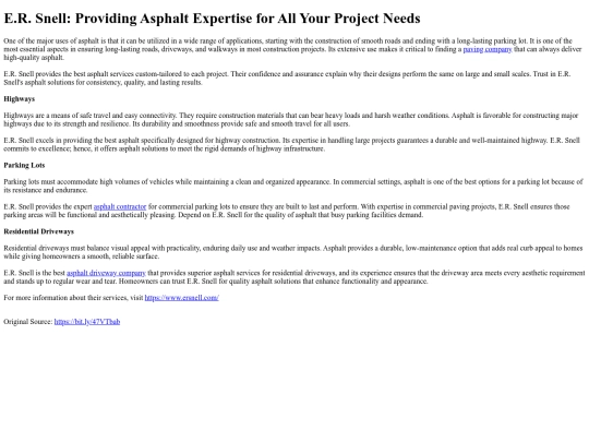 E.R.SnellProvidingAsphaltExpertiseforAllYourProjectNeeds screenshot