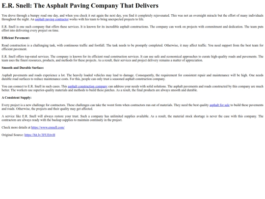 E.R.SnellTheAsphaltPavingCompanyThatDelivers screenshot