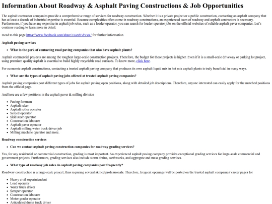 InformationAboutRoadwayAsphaltPavingConstructionsJobOpportunities screenshot