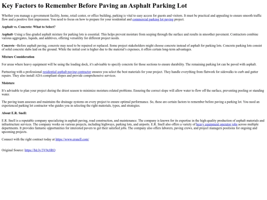KeyFactorstoRememberBeforePavinganAsphaltParkingLot screenshot