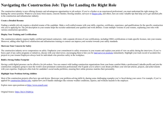 NavigatingtheConstructionJobTipsforLandingtheRightRole screenshot