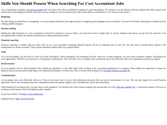 SkillsYouShouldPossessWhenSearchingForCostAccountantJobs screenshot