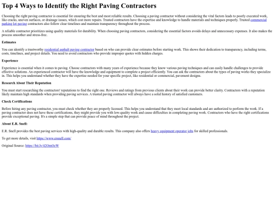 Top4WaystoIdentifytheRightPavingContractors screenshot