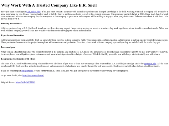 WhyWorkWithATrustedCompanyLikeE.R.Snell screenshot