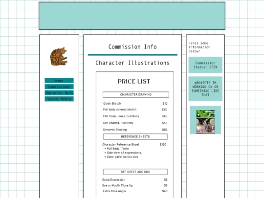 commissionpage screenshot