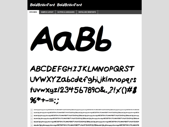fonts/brianFont/boldbrianfont-demo screenshot