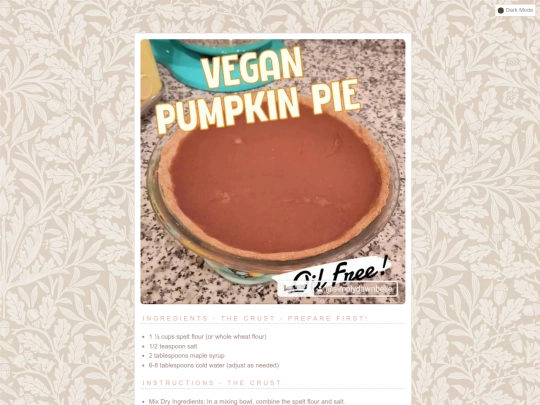 recipes/pumpkinpie screenshot