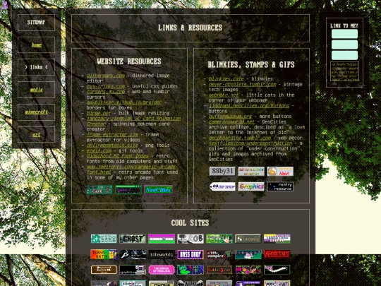 links screenshot