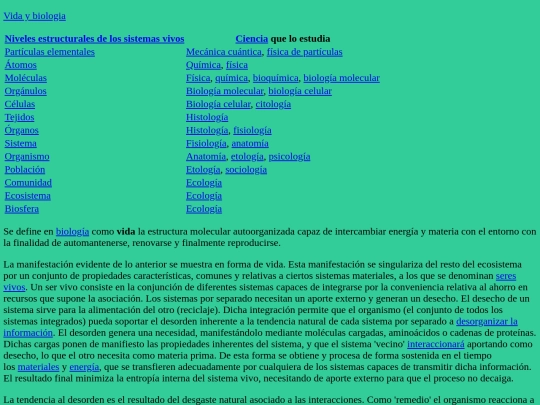 vida y biologia screenshot