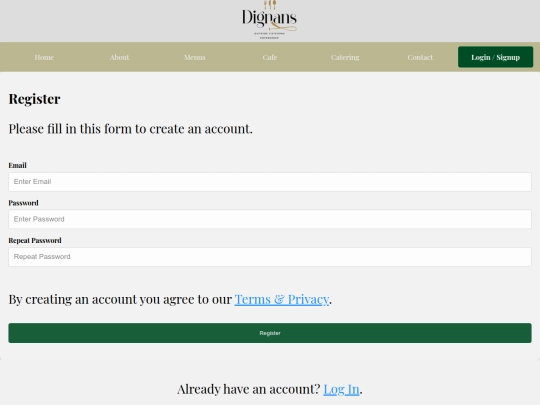 signup screenshot