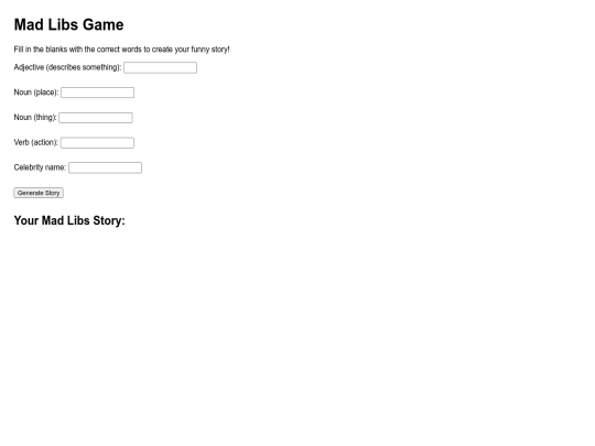 SillySentencesAssignment screenshot