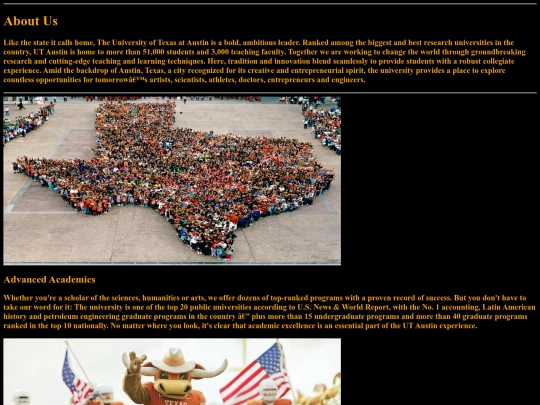 UT/aboutus screenshot