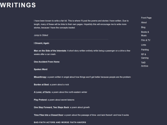 writings screenshot