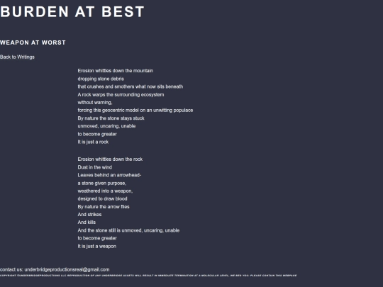 writings/burden screenshot