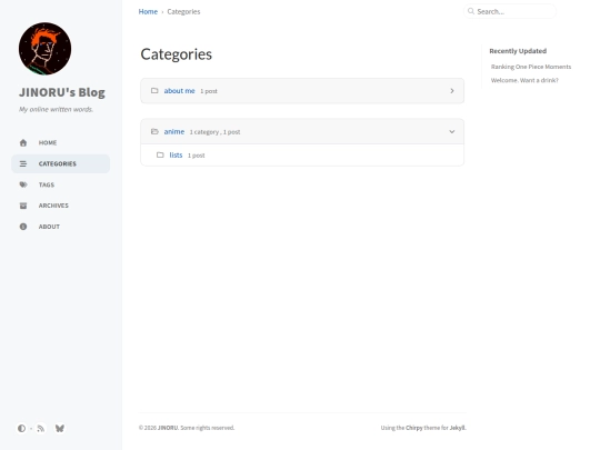 categories screenshot