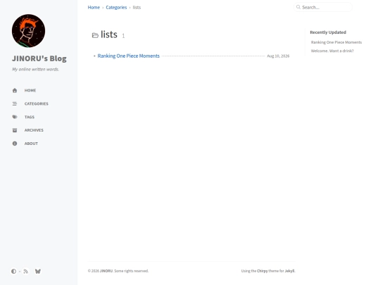 categories/lists screenshot
