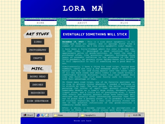 Zines/Spaghetti/EventuallySomethingWillStick screenshot