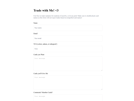 tcg/tradeform screenshot