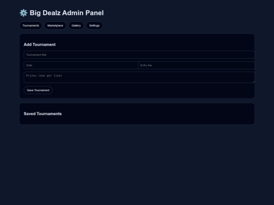 admin screenshot