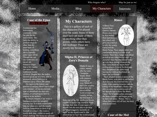 mycharacters screenshot