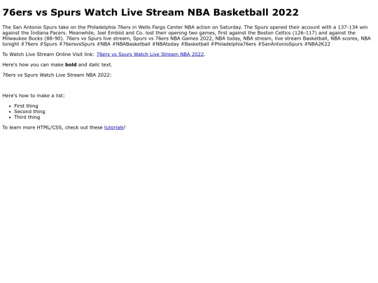 76ersvsSpursWatchLiveStreamNBA2022 screenshot