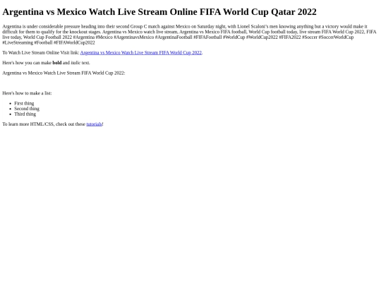 ArgentinavsMexicoWatchLiveStreamFIFAWorldCup2022 screenshot
