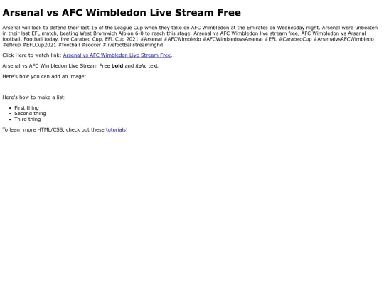ArsenalvsAFCWimbledon screenshot