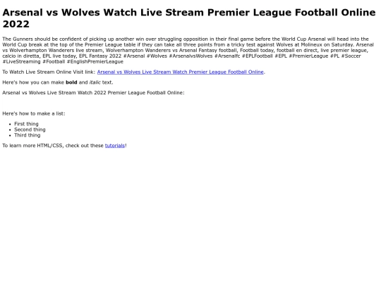 ArsenalvsWolvesLiveStreamWatch2022PremierLeagueFootballOnline screenshot