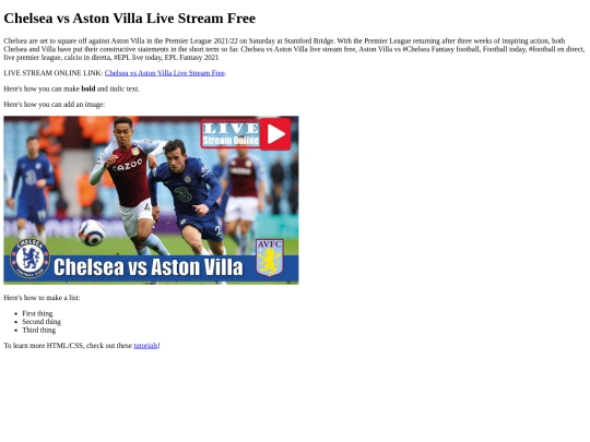 AstonVillavsChelsea screenshot
