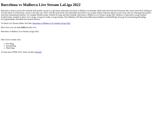 BarcelonavsMallorcaLiveStreamLaLiga2022 screenshot
